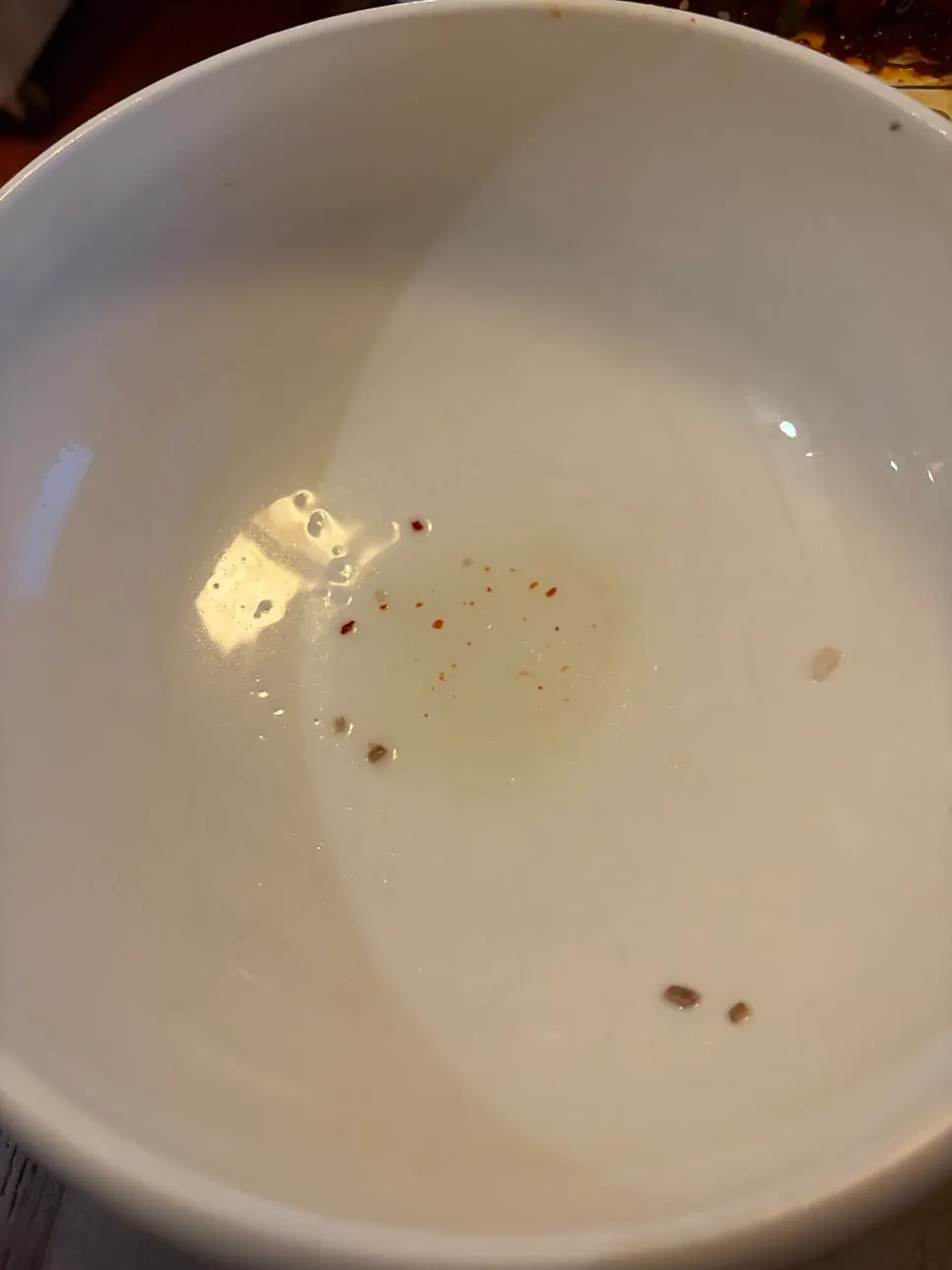 Emptied gomtang and naengmyeon bowls
