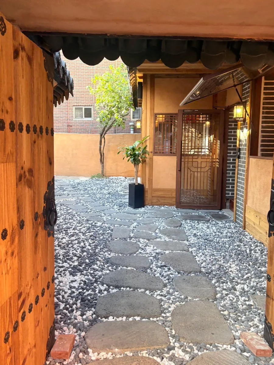 Anok's entrance topped with tiled roofing