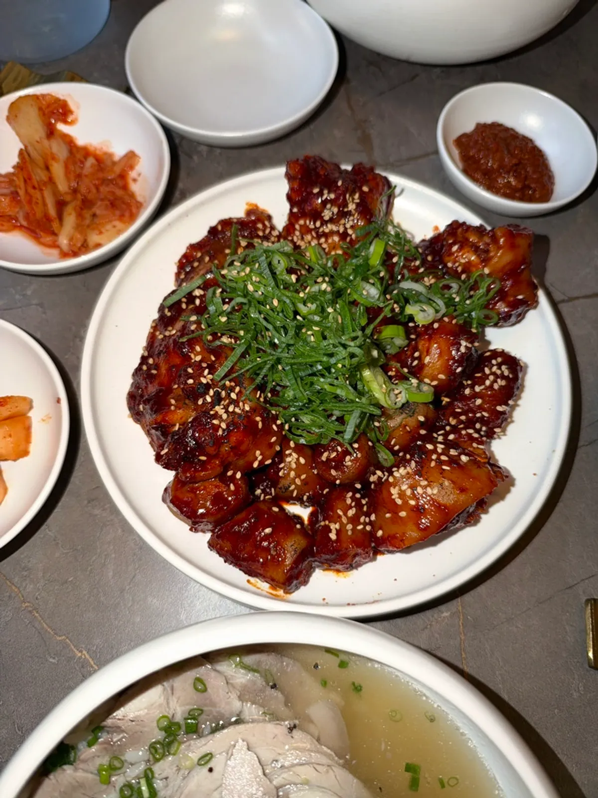 A plate of Anok's pork tail jjim