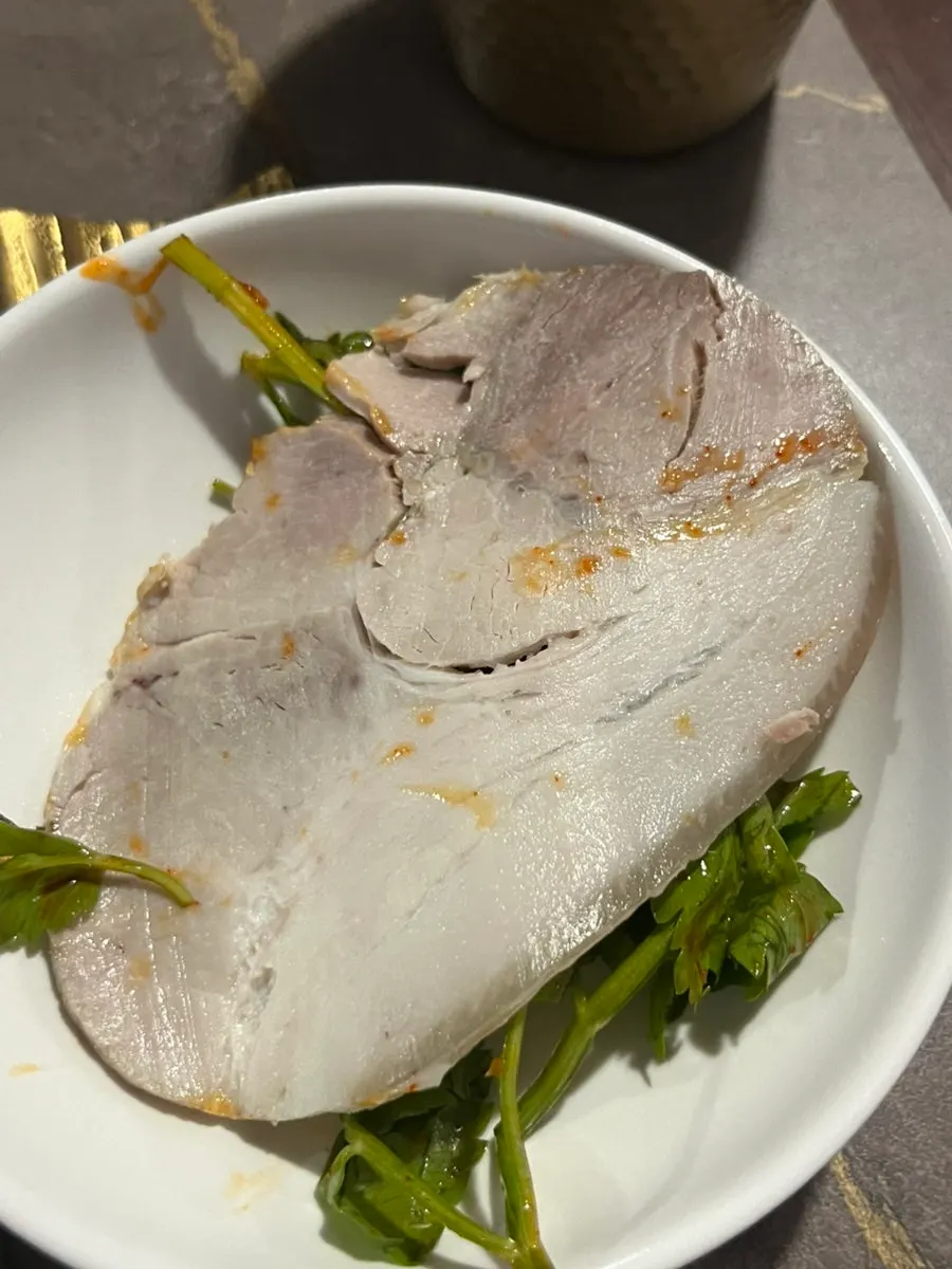 Fresh minari served with the naengje-yuk