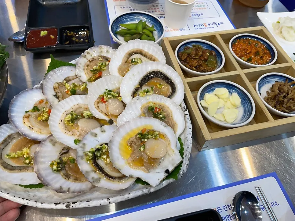 Wall menu with seasonal dishes at the sashimi restaurant