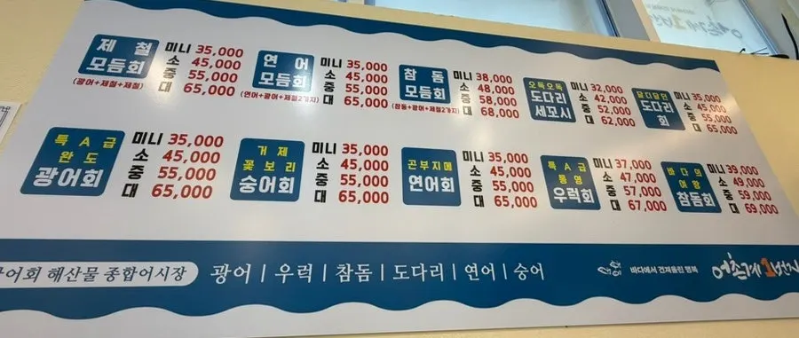 Table looking over the seafood restaurant menu
