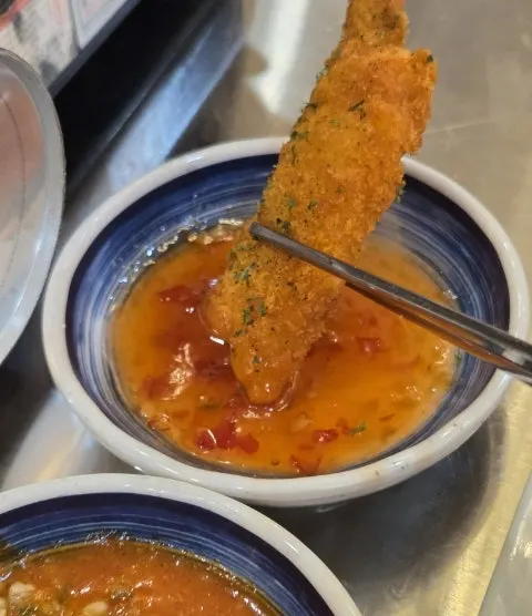Leftover crab leg tempura