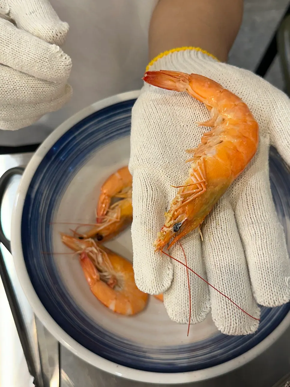 Palm-sized grilled shrimp