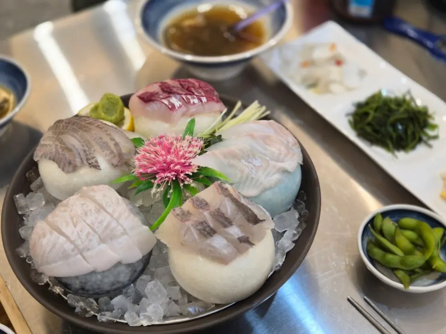 제철 모둠회 미니 회 종류 클로즈업