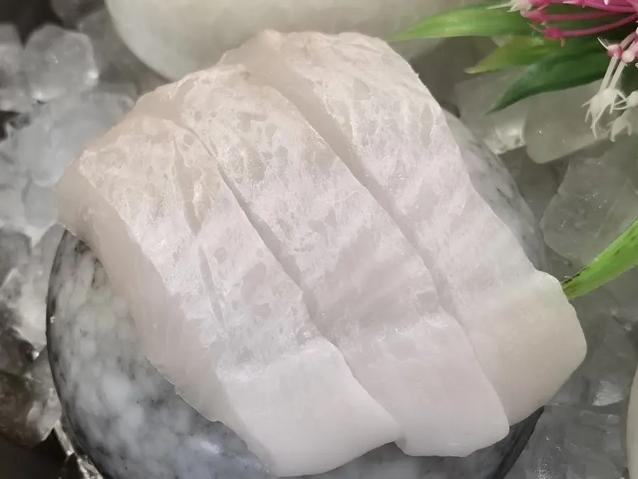 접시에 담긴 흰살생선 회