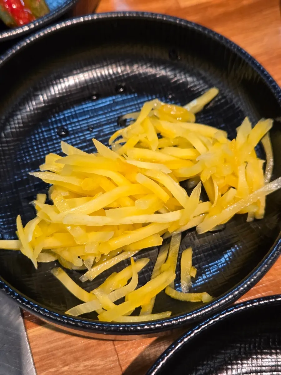 Perilla leaf pickle served as a side dish