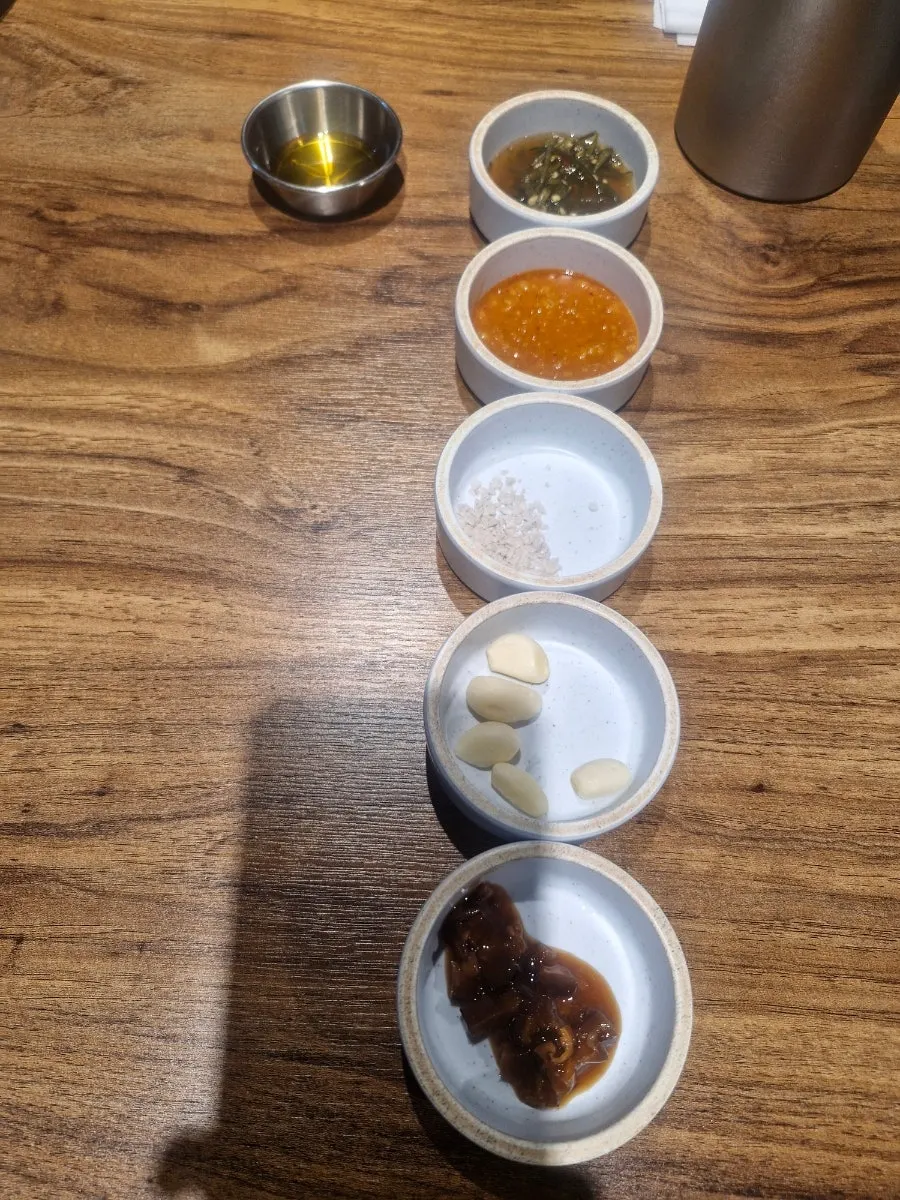 Sauce set served with the meat