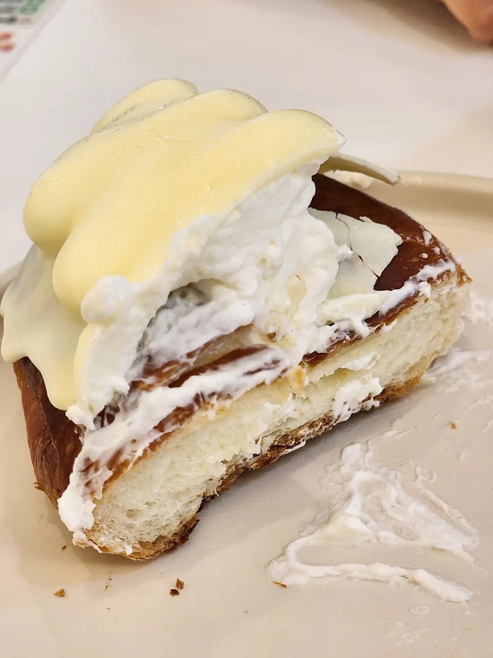 Close-up of mango Wakppu salt bread