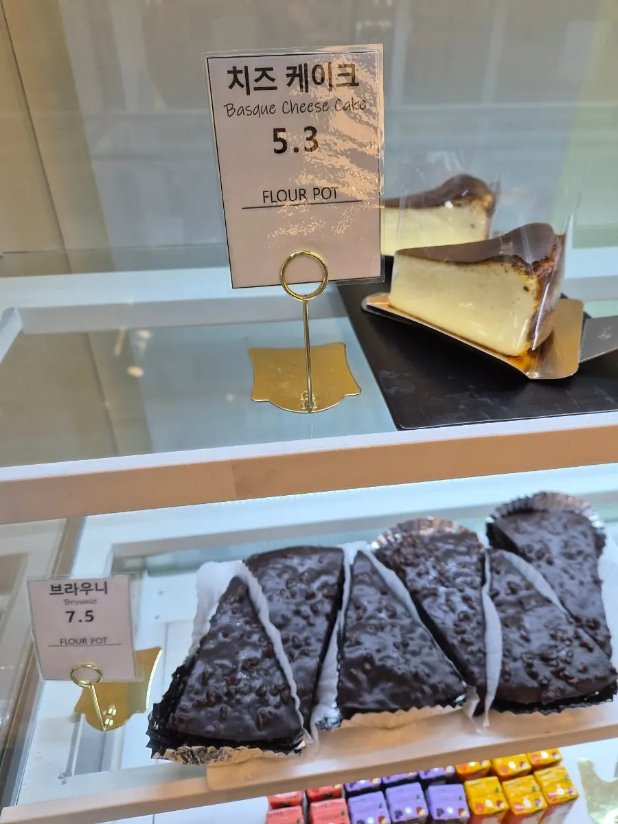 Dessert display case showing lemon cake