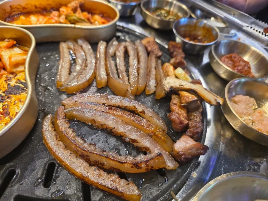 Pork skin on the grill