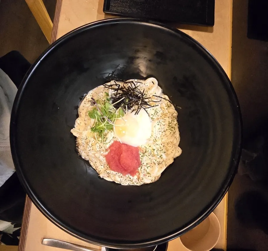명란 크림우동 한 그릇