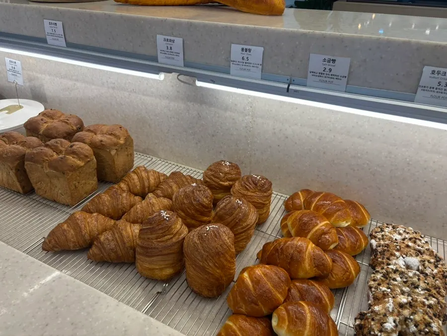 Signature walnut bread on display