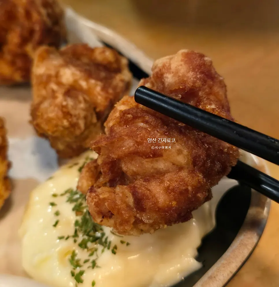 Chicken karaage served with mayo sauce