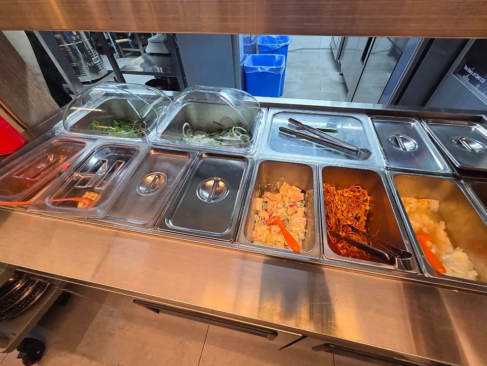 Fresh wrap vegetables at the self-serve bar
