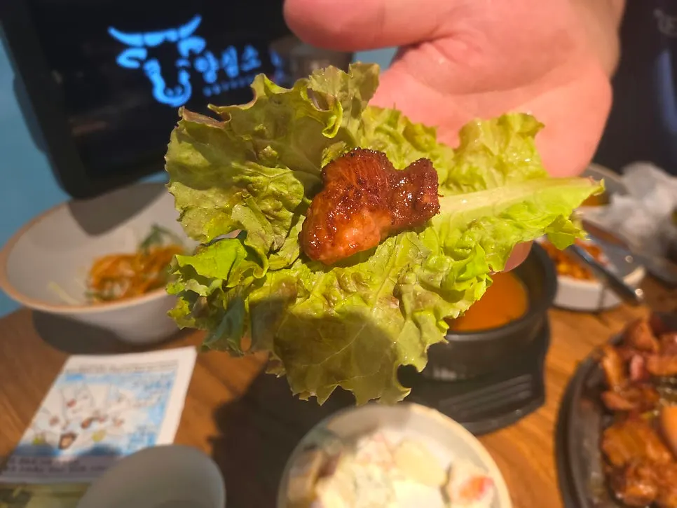 Golden-brown meat cut into bite-size pieces