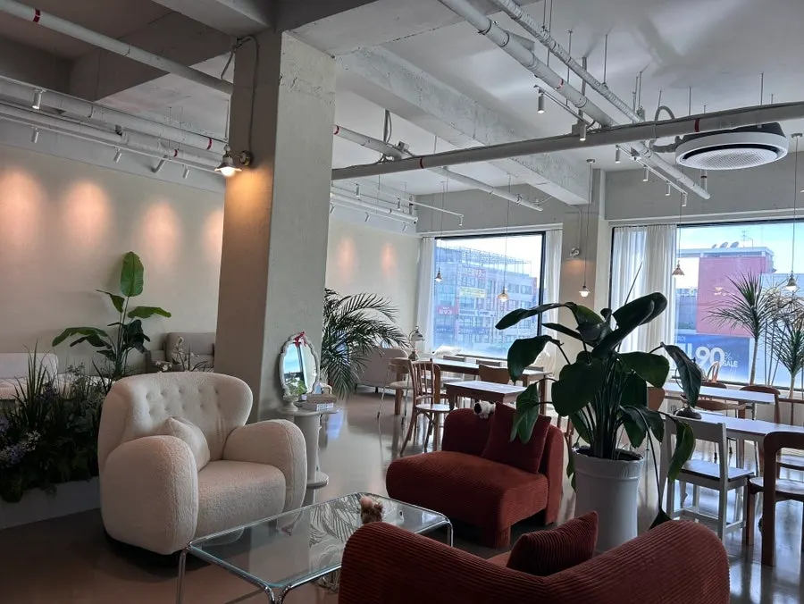 Nyanya's spacious seating with tables set well apart