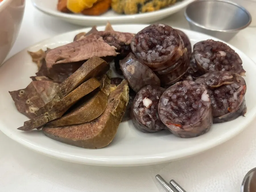 Cross-section of a squid fritter cut in half