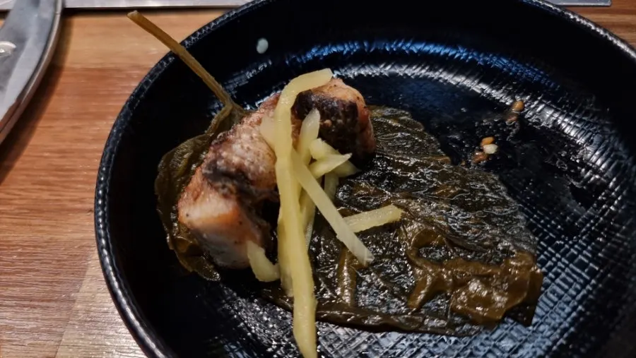 Grilled eel enjoyed with meat