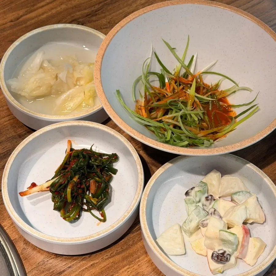 Banchan served with flower ribs