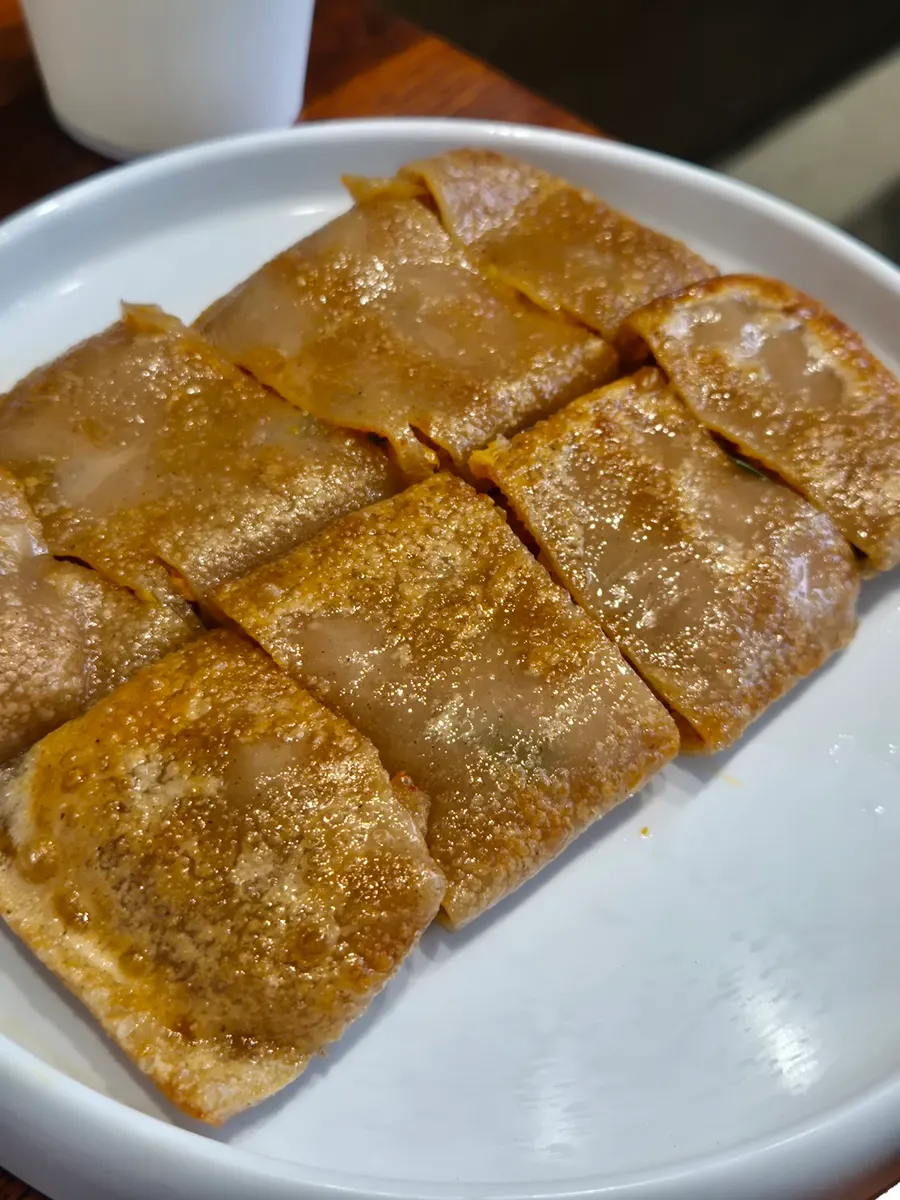 Golden, crisply fried kimchi jeonbyeong