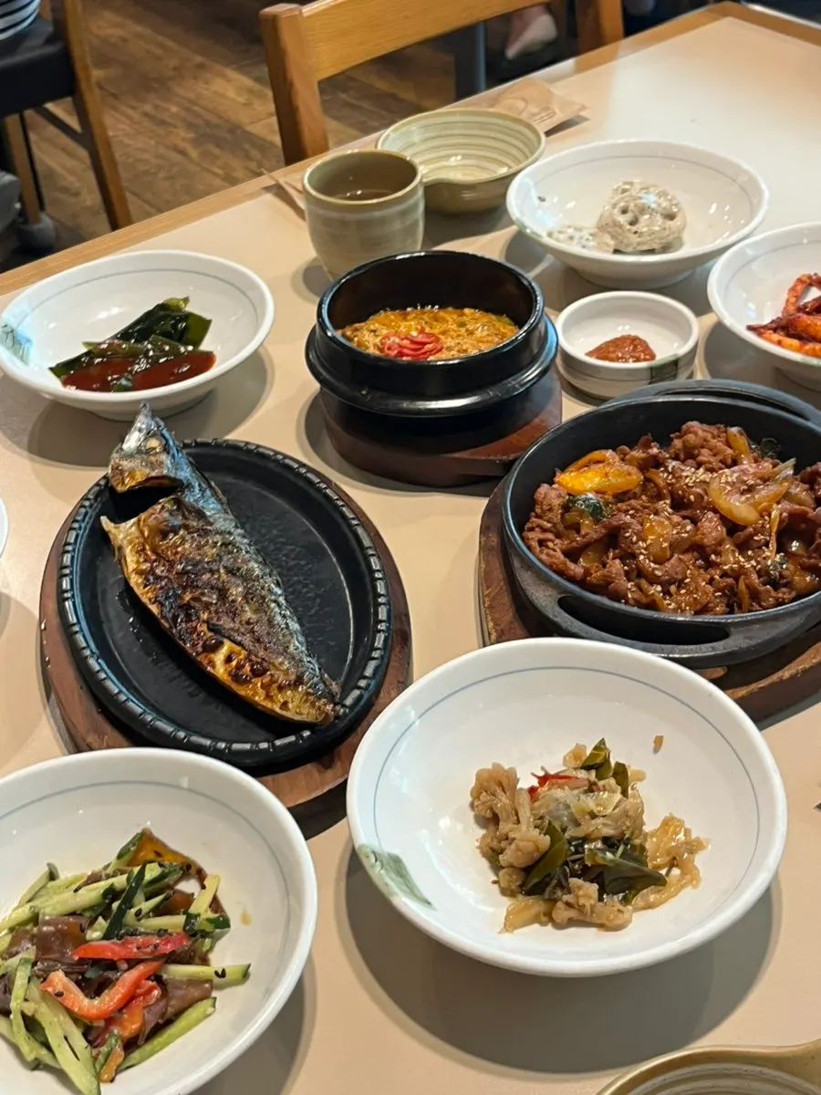 Dessert corner with sikhye and maesil tea