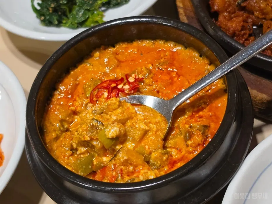 Generous bowl of country-style doenjang stew
