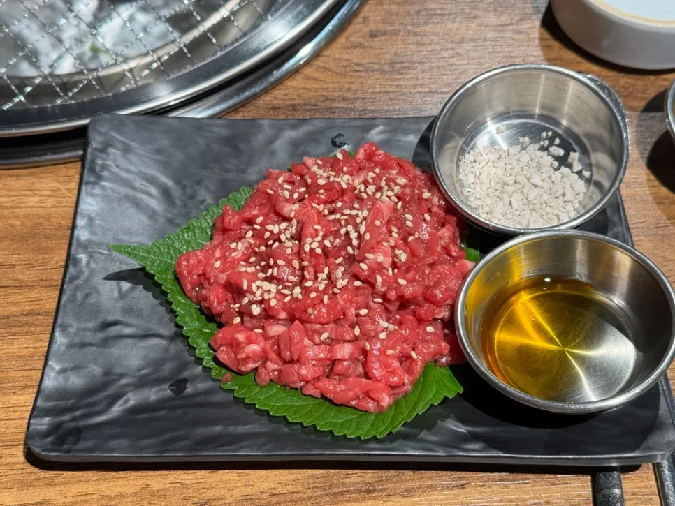 Marinated LA galbi grilled on the barbecue