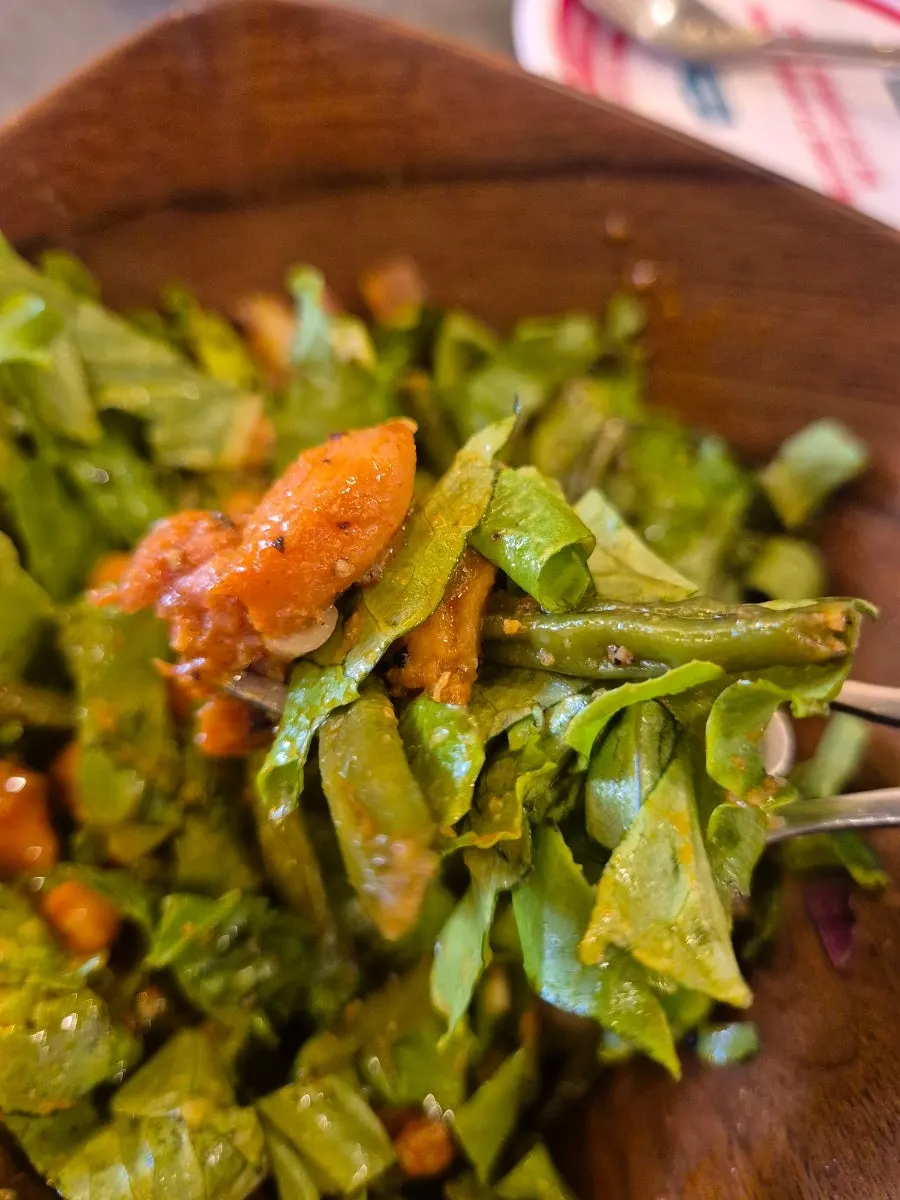 Cross-section of the all-meat burrito with the salad bowl