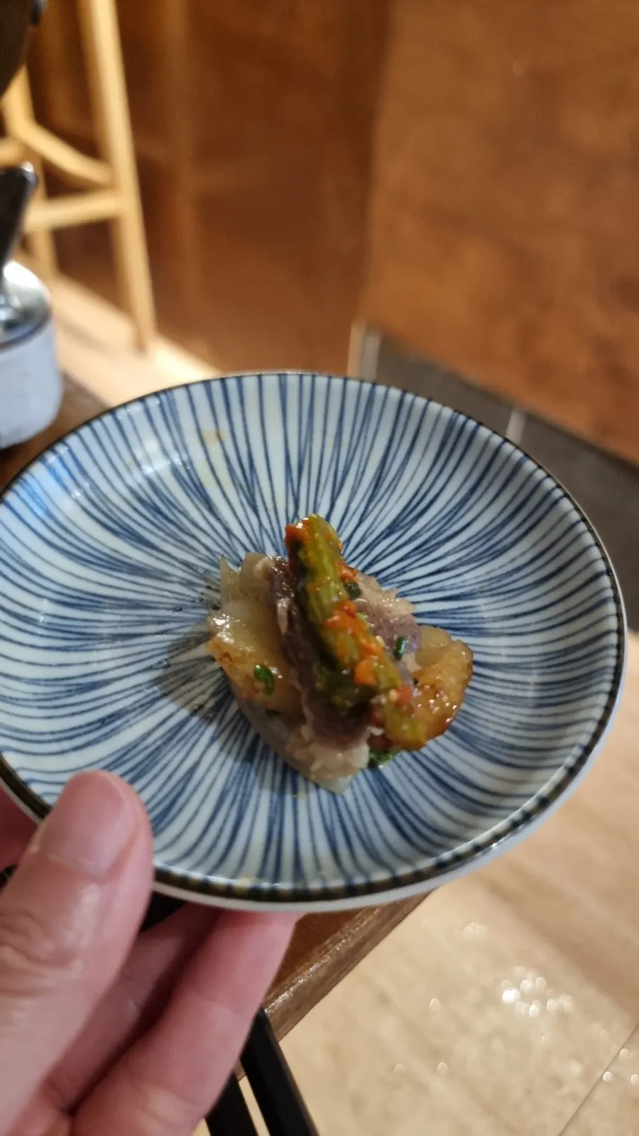Butter scallop brisket samhap on a hot plate