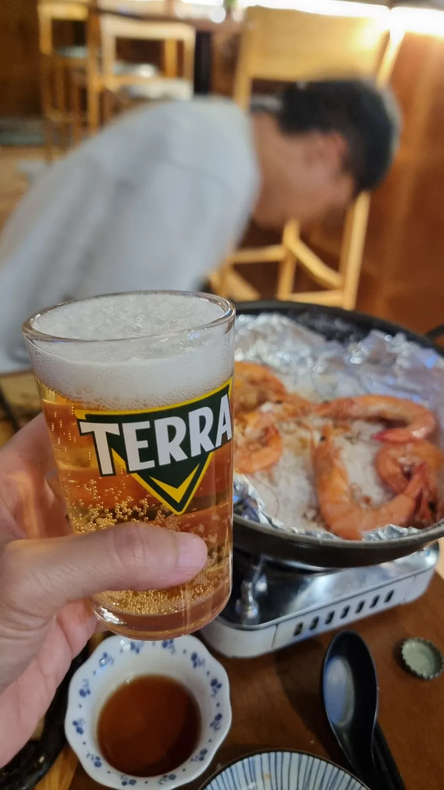 An extra beer ordered with the dishes