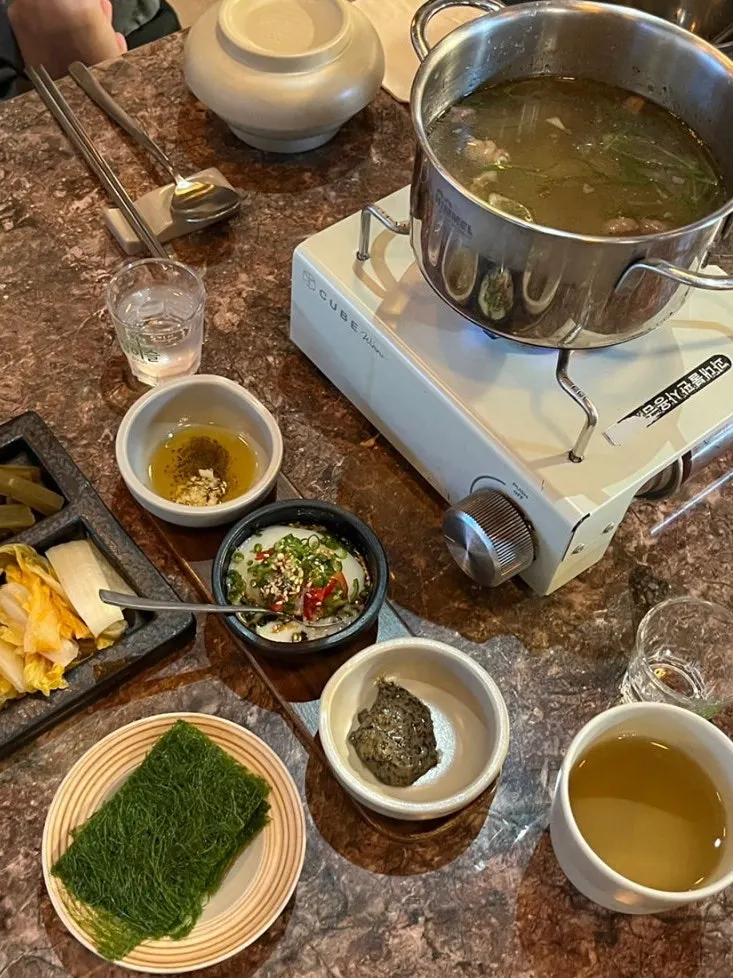 Beef radish soup served with the Yuksul Hansang set