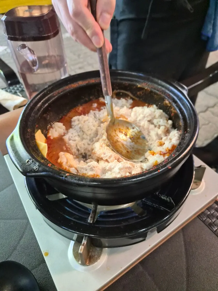 Toowoomba risotto made with the remaining hot-pot broth