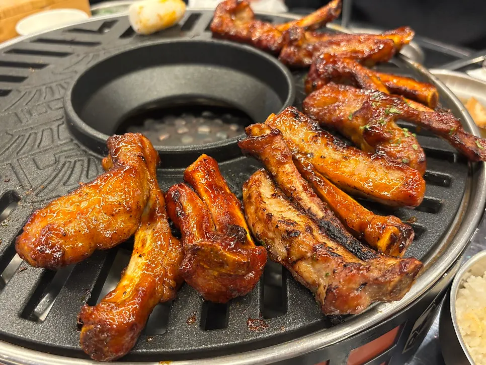 A plate of jjokgalbi with 6–7 pieces per serving
