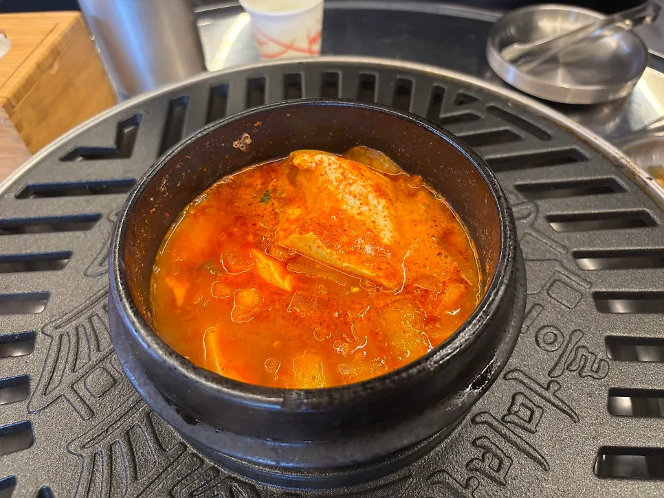 Soft tofu stew served as standard