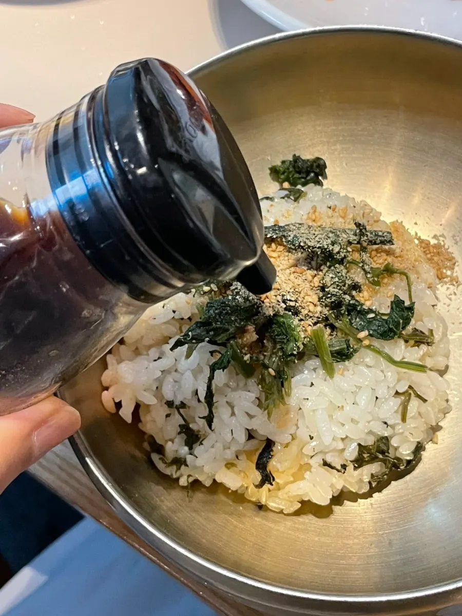 Gondre rice mixed with soy sauce