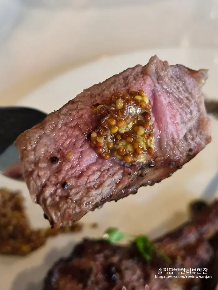 Herb-crusted lamb chop steak plating