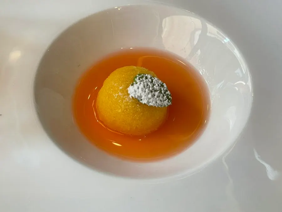 식사 마무리로 먹은 복숭아 셔벗