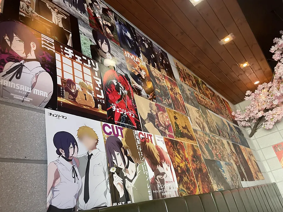 Interior of the softly lit Japanese-style izakaya