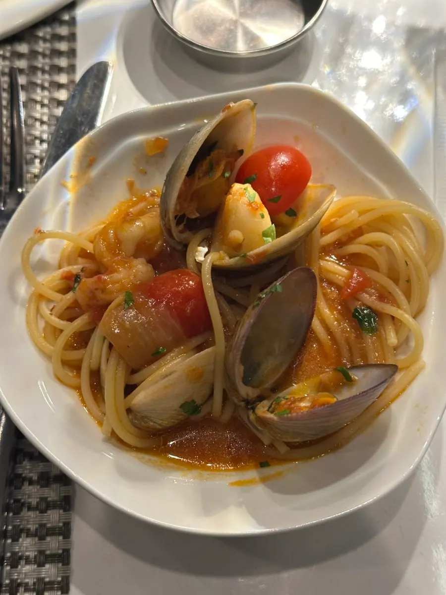 Today's cream soup served on a wide plate