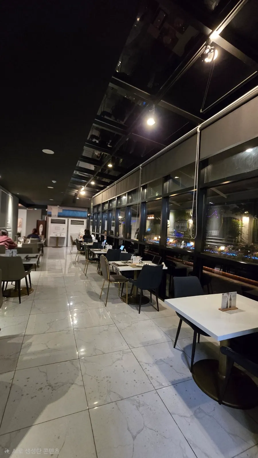 Interior with soft lighting and spacious table layout