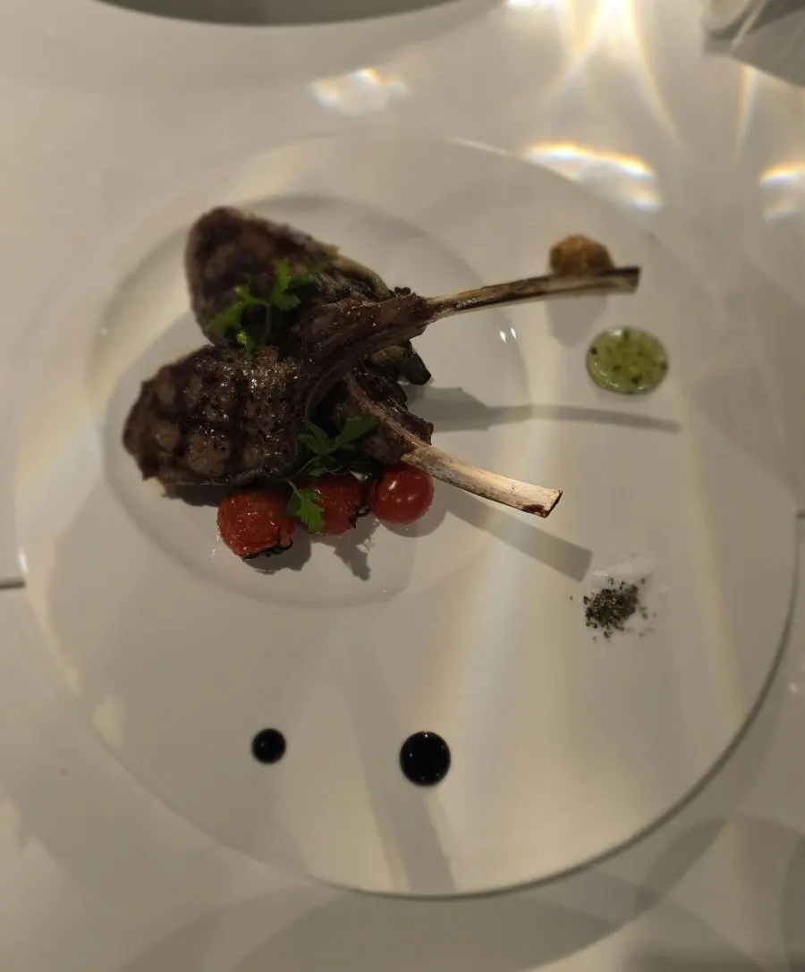 Lamb chop steak with clear grill marks