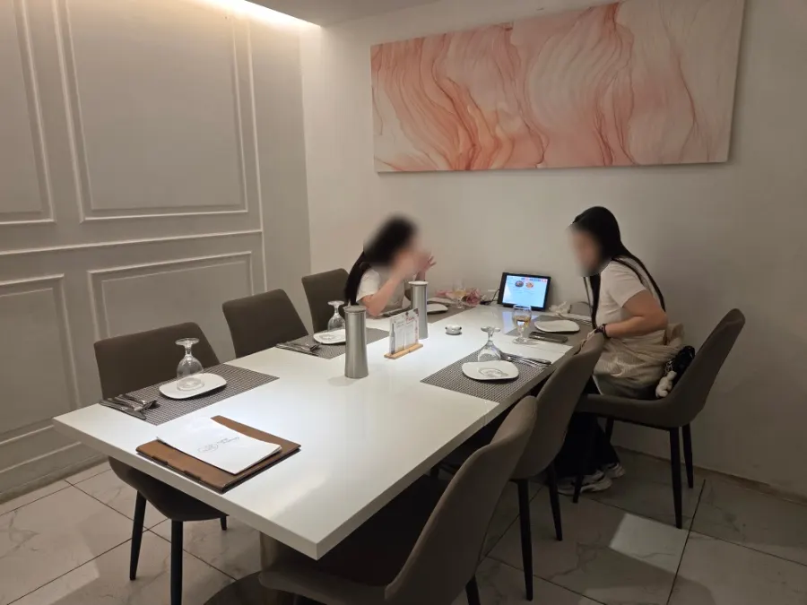 Private room table booked for a party of 5