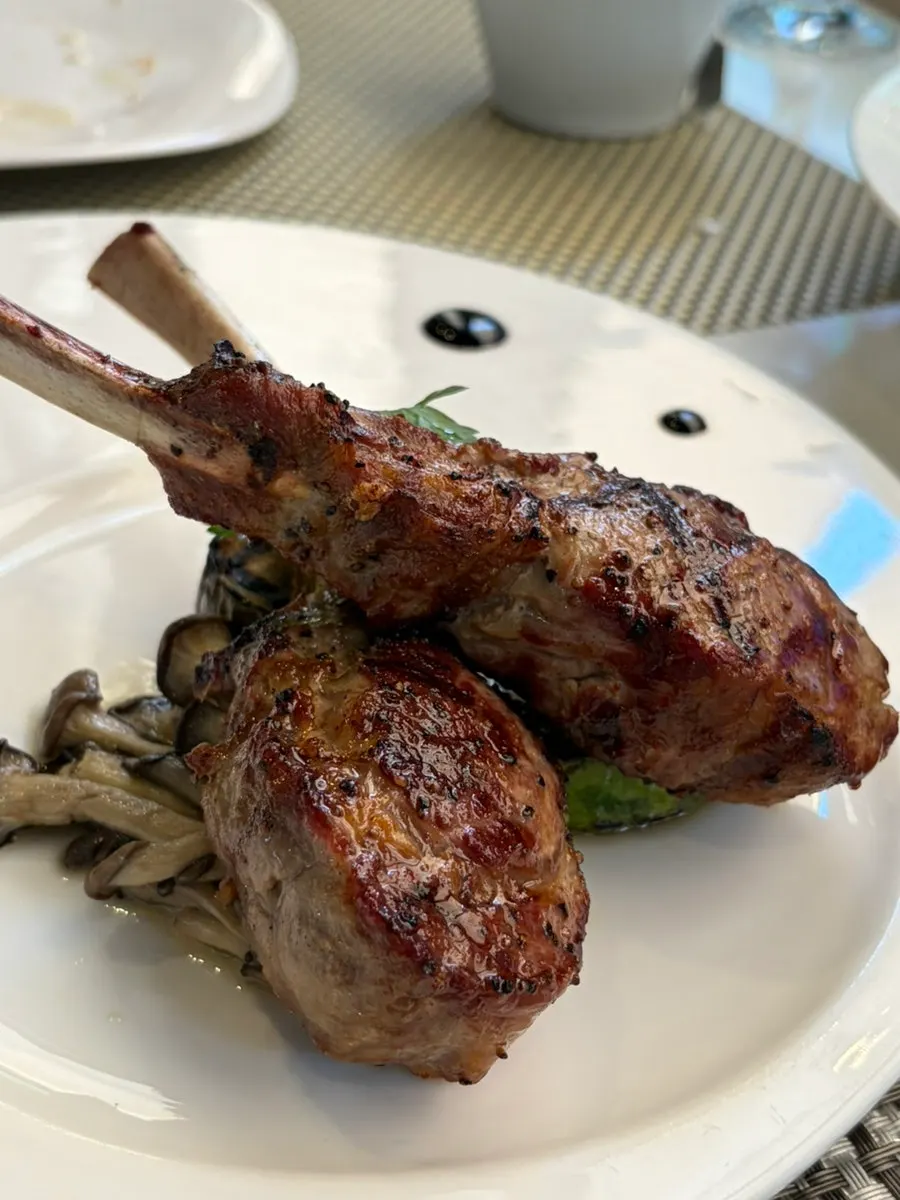 Lamb rack French rack presented standing upright