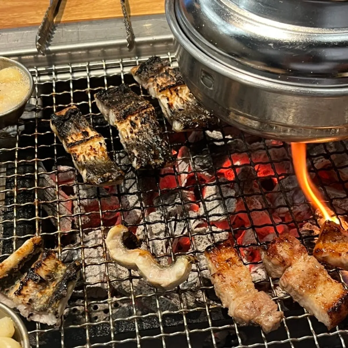 Bokbunja wine paired with grilled eel