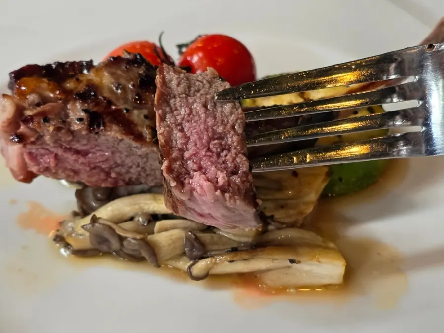 Close-up of the lamb chop steak