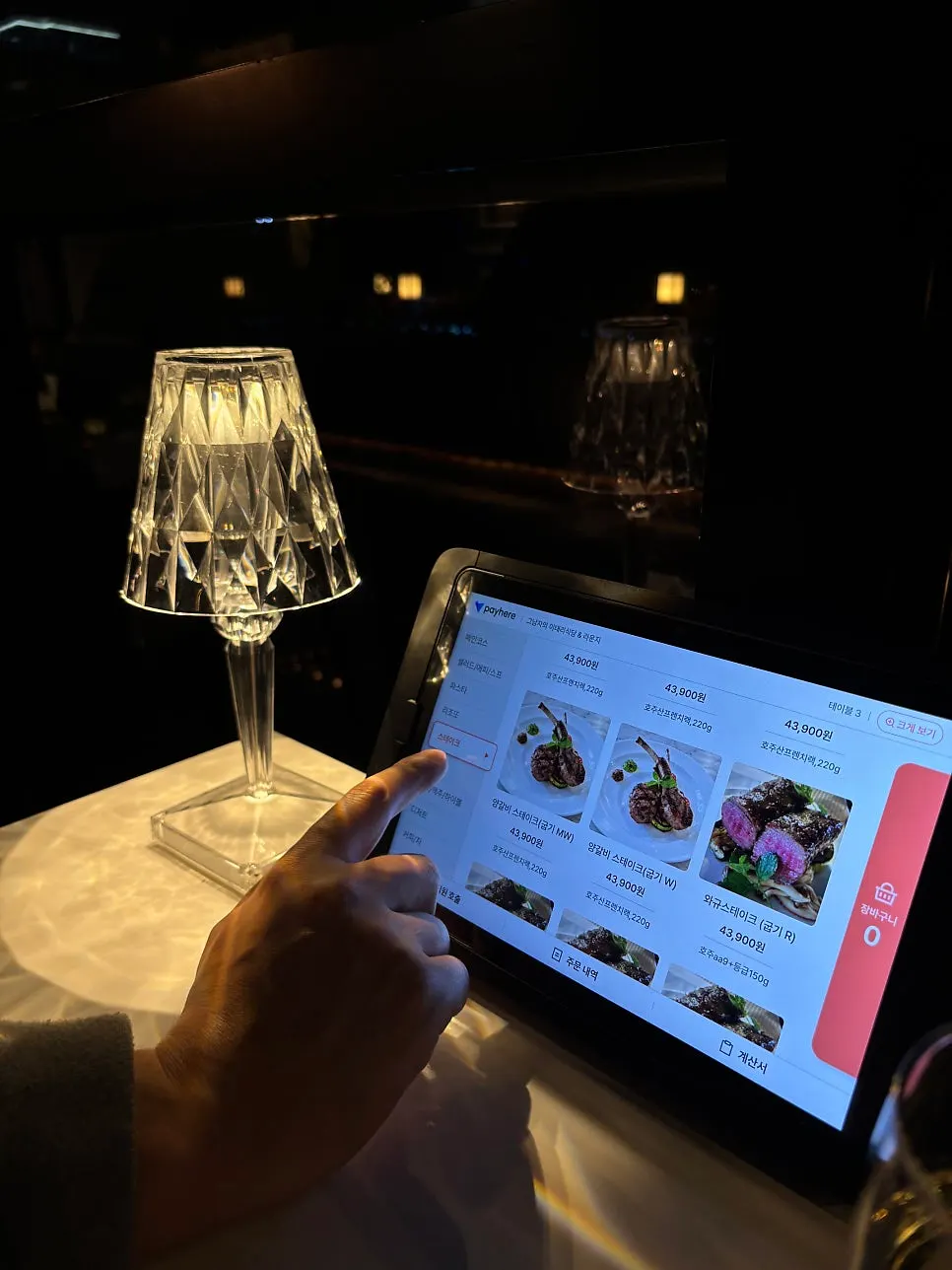 Tablet ordering screen set on each table