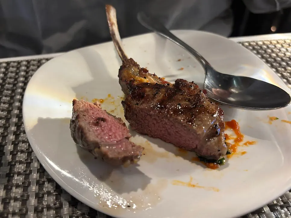 Lamb chop steak cooked medium well