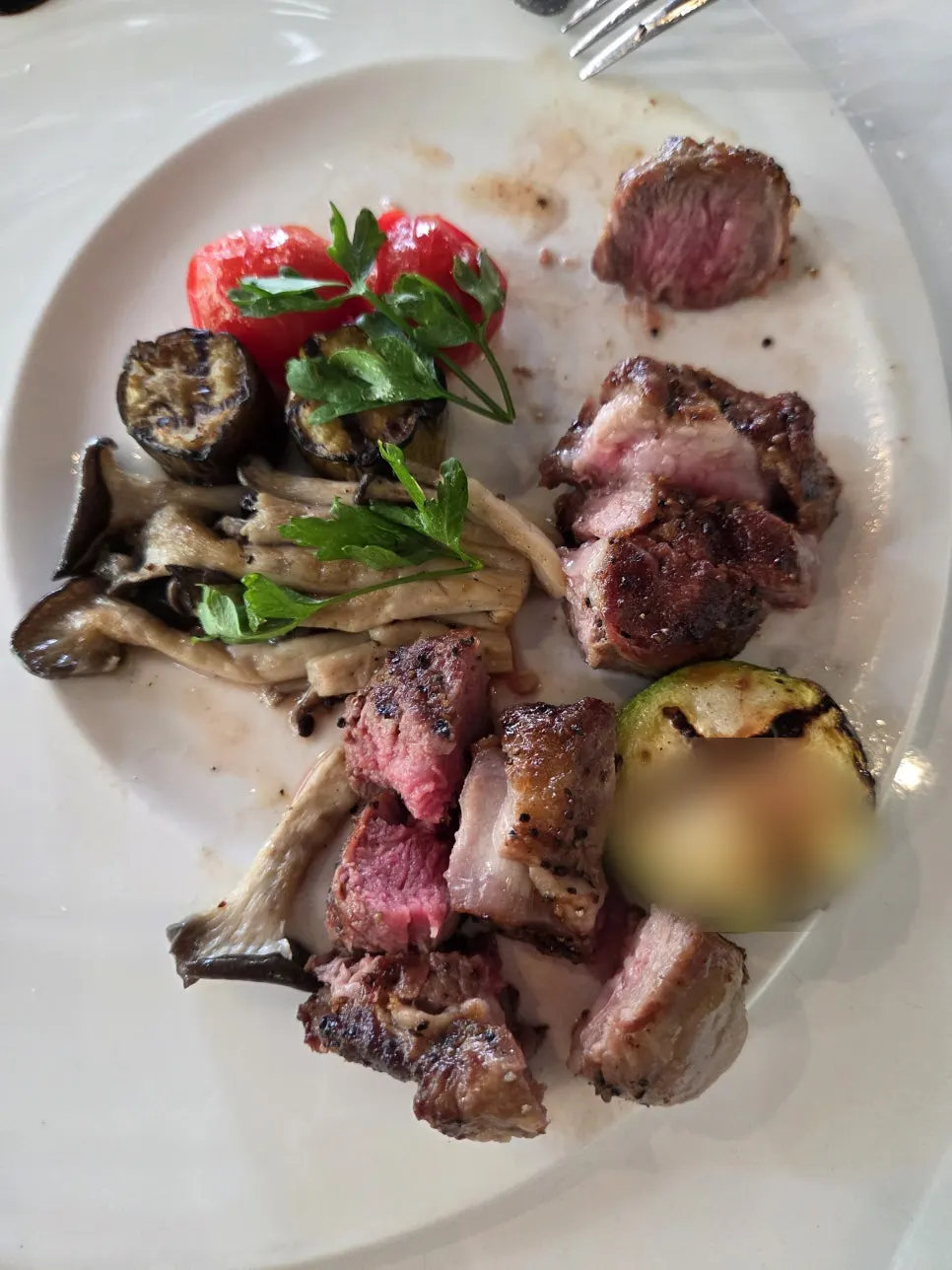Lamb chop steak cooked medium rare