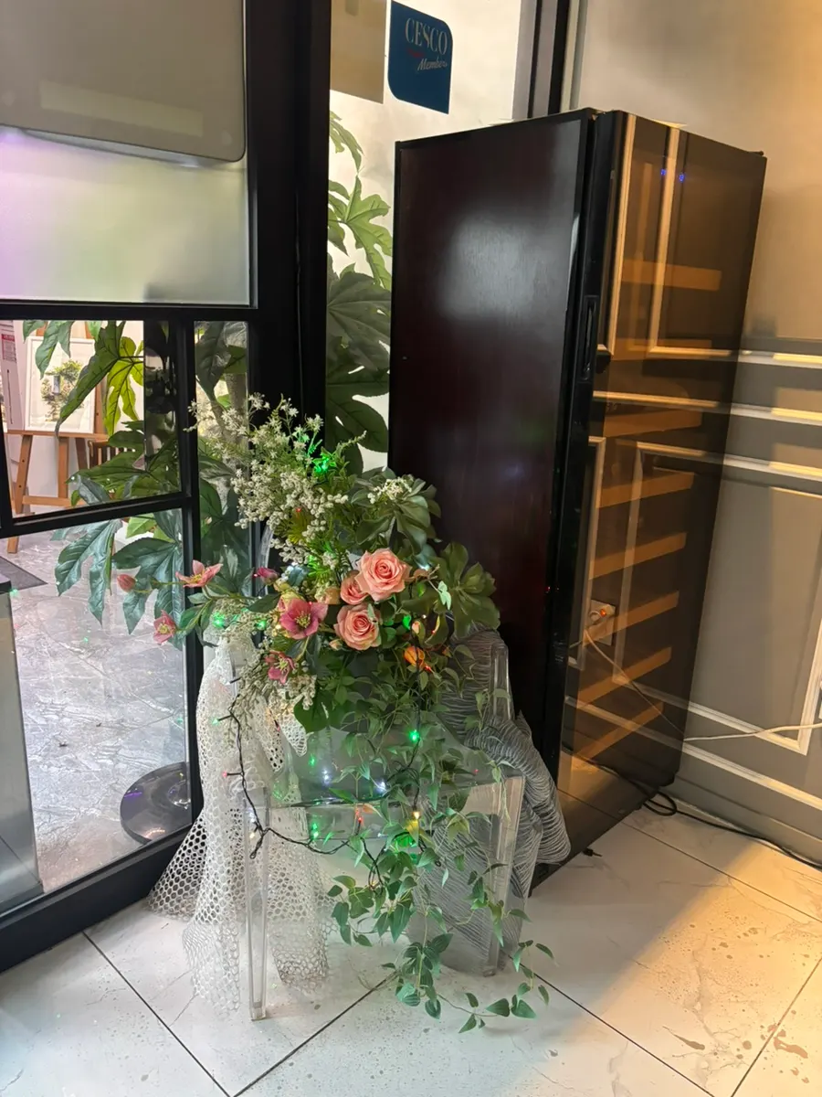 Flowers decorating the entrance